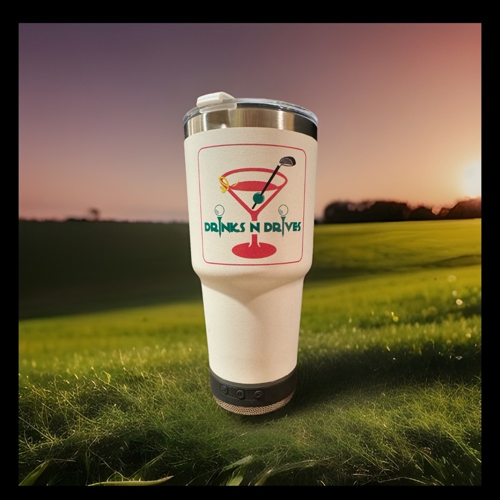 Vibe Bluetooth White Golf Theme 28oz Tumbler: USED : No Guarantees This Works!